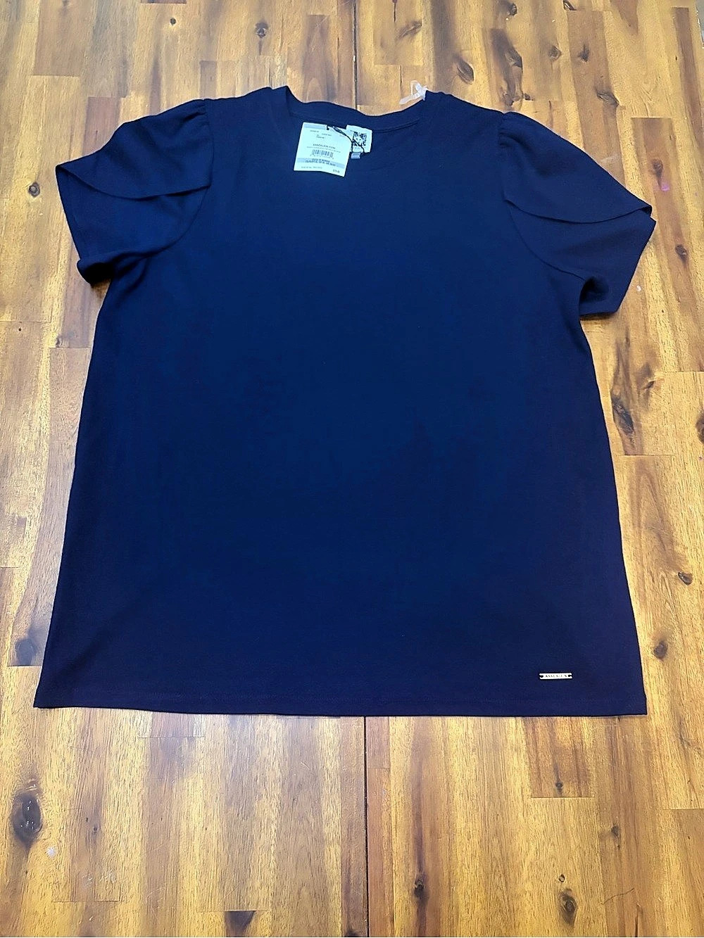 Anne Klein Flutter Sleeve Top in Blue Size 1X NWT